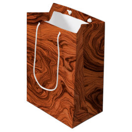 Stylish Faux Walnut Wood Pattern Medium Cadeauzakje