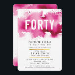 STYLISH fête de 40e anniversaire INVITATION aquare<br><div class="desc">Un design d'invitation tendance pour votre anniversaire pour n'importe quel âge - contactez-moi pour changer le type de parties scintillant pour vous! CONSEIL :: 1. Pour modifier/déplacer des graphiques et des polices et ajouter du texte - cliquez sur le bouton "customiser". - - - - - - - - -...</div>