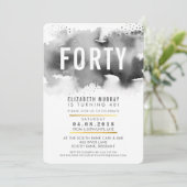 STYLISH fête de 40e anniversaire INVITATION aquare (Debout devant)