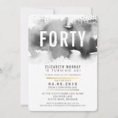 STYLISH fête de 40e anniversaire INVITATION aquare (Devant)