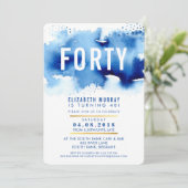 STYLISH fête de 40e anniversaire INVITATION aquare (Debout devant)