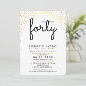 STYLISH fête de 40ème anniversaire INVITATION or c (Debout devant)