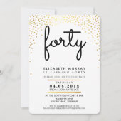 STYLISH fête de 40ème anniversaire INVITATION or c (Devant)