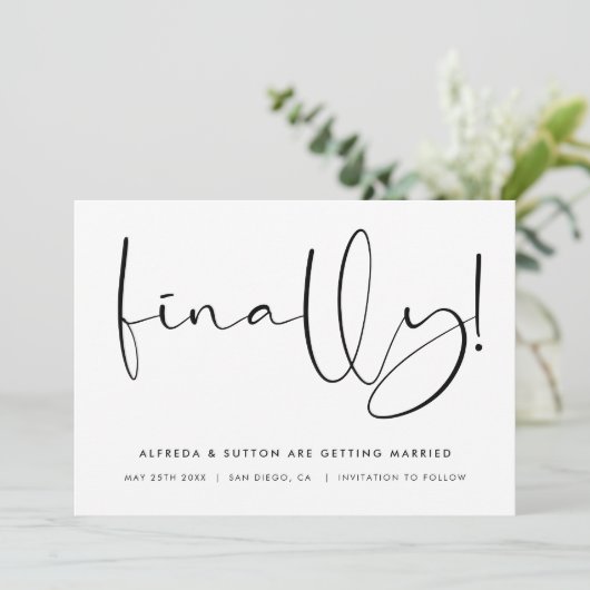 Stylish Finally Save The Date (Staand voorkant)