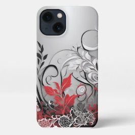 Stylish Floral and Lacy Leaf Design iPhone 13 Hoesje