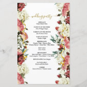 Stylish Floral Custom Photo Wedding Program (Achterkant)