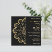 Stylish Floral Mandala Wedding Invitation Kaart (Staand voorkant)