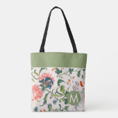 Stylish Floral Monogram Draagtas (Achterkant)