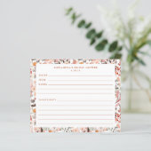 Stylish Floral Neutrals Jolie carte de recette fro (Debout devant)