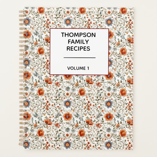 Stylish Floral Neutrals Personalized Recipe (Devant)