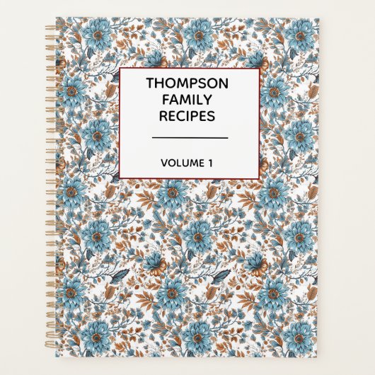 Stylish Floral Neutrals Personalized Recipe  Planner (Voorkant)
