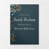 Stylish Floral Sweet 16 Party Invitation (Page de couverture)