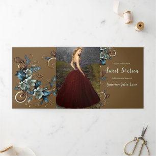 Stylish Floral Sweet 16 Party Invitation