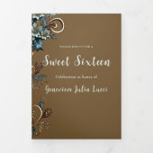 Stylish Floral Sweet 16 Party Invitation (Page de couverture)