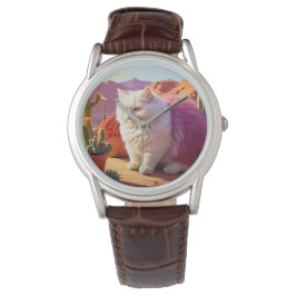 Stylish fluffy cat watch for cat lovers. horloge