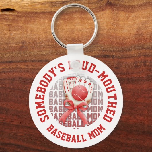 Stylish Fun LOUD-MOUTHED BASEBALL MOM Sleutelhanger (Voorkant)