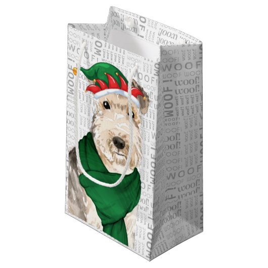 Stylish Funny Lakeland Terrier Lover Kerstmis Klein Cadeauzakje (Voorkant Gekanteld)