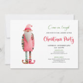 Stylish Funny Santa Watercolor Holiday Invite Kaart (Voorkant)