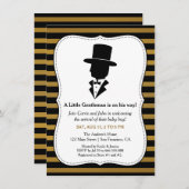 Stylish Gentleman Baby boy invitations de douche (Devant / Derrière)