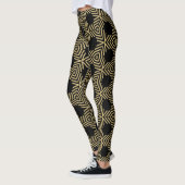 Stylish geometric black and yellow leggings (Gauche)