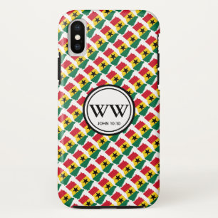 Stylish GHANA Monogram Abundant Life John 10:10 iPhone XS Hoesje