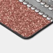 Stylish Girly Rose Gold Glitter Leopard Monogram (Coin)