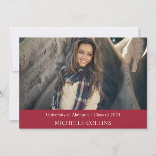 Stylish Gold Afstuderen Invitation Kaart (Achterkant)