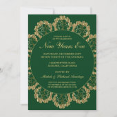 Stylish Gold Celebration New Years Invitation (Devant)