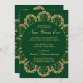 Stylish Gold Celebration New Years Invitation (Devant / Derrière)