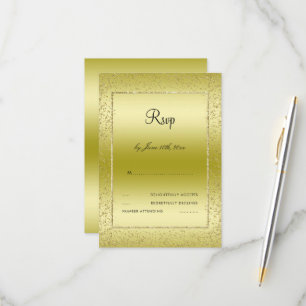 Stylish Gold Confetti 50e Mariage RSVP