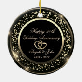 Stylish Gold Confetti 50th Wedding Jubileum Keramisch Ornament (Achterkant)
