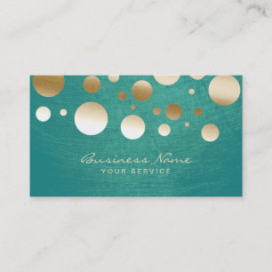 Stylish Gold Confetti Stippen Turquoise Visitekaartje