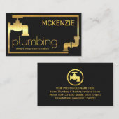 Stylish Gold Faucet Piping Frame Visitekaartje (Voorkant / Achterkant)