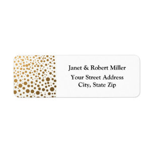 Stylish Gold Foil Confetti Stippen Etiket