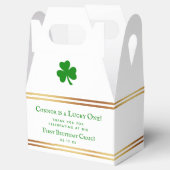 Stylish Gold Foil St. Patrick's Day 1st Birthday Bedankdoosjes (Geopend)