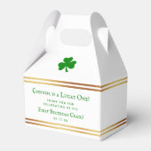 Stylish Gold Foil St. Patrick's Day 1st Birthday Bedankdoosjes (Voorkant Zijde)