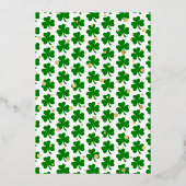 Stylish Gold Foil St. Patrick's Day 1st Birthday Folie Uitnodiging (Achterkant)