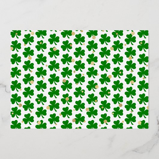 Stylish Gold Foil St. Patrick's Day 1st Birthday Folie Uitnodiging (Achterkant)