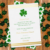 Stylish Gold Foil St. Patrick's Day 1st Birthday Folie Uitnodiging