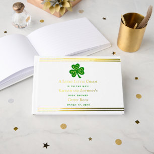 Stylish Gold Foil St. Patrick's Day Baby shower Gastenboek