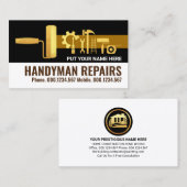 Stylish Gold Handyman Tools Home Renovation Visitekaartje (Voorkant / Achterkant)