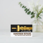 Stylish Gold Handyman Tools Home Renovation Visitekaartje (Staand voorkant)