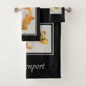 Stylish Gold Koi Fish Bad Handdoek (Insitu)