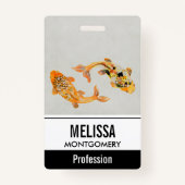 Stylish Gold Koi Fish Badge (Achterkant)