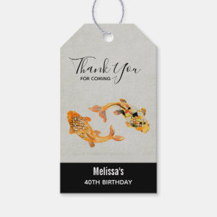 Stylish Gold Koi Fish Bedankt Cadeaulabel