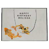 Stylish Gold Koi Fish Birthday Groot Cadeauzakje (Voorkant)
