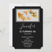 Stylish Gold Koi Fish Birthday Kaart (Voorkant)