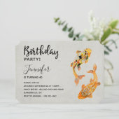 Stylish Gold Koi Fish Birthday Kaart (Staand voorkant)
