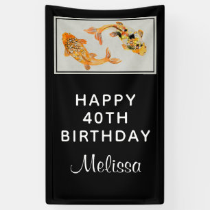 Stylish Gold Koi Fish Birthday Spandoek