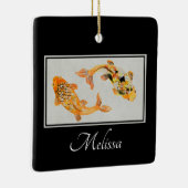 Stylish Gold Koi Fish Keramisch Ornament (Rechts)